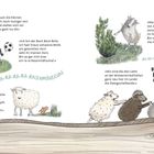 Aber dann trauen die Kleinen sich vor. Drei Schafe mit unterschiedlichen Eigenschaften und Texten sind illustriert.