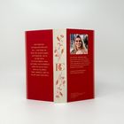 „Ich lasse los. Ich lasse die Vernunft los... und küsse sie.“ Rechts ein Foto einer Frau. Name: Antonia Wesseling.