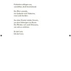 Text: „Der Drang in mir“ und ein Gedicht über Gedanken und Entfaltung. Schlichtes, zentriertes Layout.