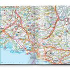 GEWIETSUBERSICHTSKARTE. Eine bunte Landkarte mit Städtenamen und Straßennummern, Wasserflächen in Blau.
