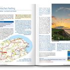 „Dänisches Feeling - Ostseeküste – von Gettorf nach Strande“. Enthält eine Kartengrafik mit einer markierten Route. Text beschreibt eine Fahrradtour.