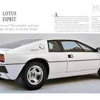 "Lotus Esprit. Der Sportwagen, der sich in ein U-Boot verwandelte, wurde durch den James-Bond-Film bekannt." Rechtsseitige Ansicht.