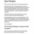 Kapitel 2: Dein persönlicher Spar-Fahrplan. Die 30-Tage-Challenge: Analysiere deine Ausgaben.