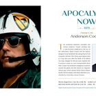 Der Text "APOCALYPSE NOW 1979 CHOSEN BY Anderson Cooper" erscheint prominent. Links ein Soldat mit Helm und Sonnenbrille, rechts ein Porträt von Anderson Cooper.