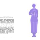 Text: Clytemnestra, die verzweifelte Hausfrau. Illustration einer Person von hinten mit Messer in der Hand.