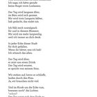 Das Gedicht beschreibt Gefühle von Nostalgie und den Lauf eines Tages. Unten steht in grüner Schrift die Zahl 52.