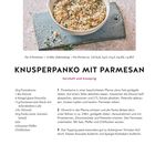 "Knusperpanko mit Parmesan. Herzhaft und knusprig." Zutaten: Pinienkerne, Bio-Zitrone, Petersilie, Parmesan, Olivenöl, Panko, Salz, Pfeffer, Chiliflocken.