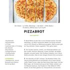PIZZABROT zum Aperitif. Zutaten: Reismehl, Hirsemehl, Salz. Zubereitung: Teig formen, ruhen lassen, backen bei 220°.