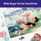 Text: "Bleib länger Teil der Geschichte". Ein halb fertiges Puzzle zeigt ein Paar auf einer Wiese liegend.