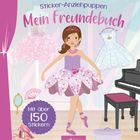"Sticker-Anziehpuppen Mein Freundebuch: Mit über 150 Stickern." Illustration eines Mädchens im Ballettkleid.