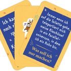 Immer wenn ich auf die Toilette gehe, teleportiert mich... Was soll ich nur machen? Gelbe Karten, bunte Muster.