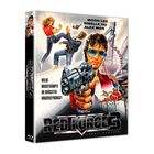 „Moon Lee, Sibelle Hu, Alex Man. Wilde Machtkämpfe im größten Drogensyndikat! Red Force 3“. Illustration mit bewaffnetem Mann und Riesenrad.