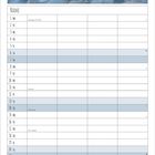 Oberhalb: "NOVEMBER". Darunter: "NAME" mit Kalenderspalten. Bild: Wellen gegen hölzerne Pfähle im Meer.