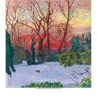 Text: "Pierre Bonnard (1867–1947), 'The Garden Under Snow, Sunset, c. 1910'."
Illustration: Schneebedeckter Garten bei Sonnenuntergang.