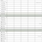 November-Kalender in Deutsch, Französisch und Italienisch. Im Hintergrund ein Sonnenuntergang über einem See mit Herbstbäumen.