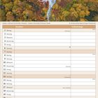 Kalender: November 2027. Termine und Geburtstage. Foto von Landschaft in Kamtschatka, Russland.