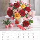 Kalenderblatt für November. Verschiedene Rosen in einer Vase, Rot, Gelb und Rosa.