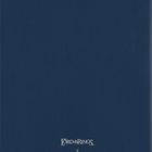 „The Lord of the Rings“ und „Moleskine“ in Weiß auf einem dunkelblauen Notizbuchcover mit elastischer Banderole.