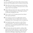 "Hat-iquette"
Tipps zur Hut-Etikette: Beim ersten Treffen Hut ab; Krone statt Krempe halten; Hut im Bett bringt Unglück.