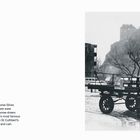 "Milkrun" - Geschichte: Raymonds Milchlieferung 1984 mit Pferd Silver in Edinburgh; Bild eines Manns mit Pferdewagen voller Milch.