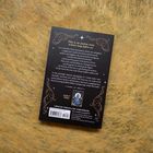 "This is an ancient story written long before us." Beschreibung eines Buches über Götter, Monster und eine junge Göttin. Hintergrund: goldene Textur.