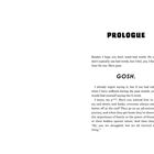 Text: PROLOGUE, GOSH. Beschreibung: Ein Prolog mit einer humorvollen Einführung.