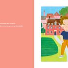 Text: „Home for the Beckhams was a castle. Brooklyn thought everyone grew up in a castle.“ Illustration eines Jungen vor einem Schloss.