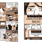 Texte: "ERROR UNAUTHORIZED BREAD", "Monthly Linkpass: $99/month", "Shower every three days."

Eine Comic-Illustration zeigt eine Person mit besorgtem Blick.