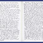 Notizbuchseite mit handgeschriebenem Text über eine Reise von Kabul nach Rawalpindi, Pakistan.