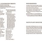Foto- und Illustration-Credits, Webressourcen und Native Plant Societies. Text über Organisationen und Websites zu Pflanzen.