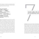 Seite 138: "WALKING, ICE-SKATING, POWER YOGA, TENNIS GOLF, CYCLING, SKIING, ZUMBA,..."  
Seite 139: "YOUR CORE: THE CENTER OF DIVERSIFIED RUNNING"  
Große "7", Text über Lauftraining und Diversifizierung.  