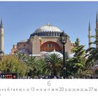 "Hagia Sophia", darunter Zahlen 1-30, große 6. Im Hintergrund eine große Kuppel und vier Minarette, umgeben von Palmen.
