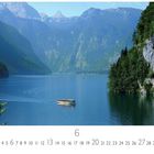 Text: Deutschland, Königssee. Casares Edition. Kalenderzahlen unten.  
Szene: See mit Boot, umgeben von Bergen.