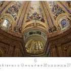 Text: Kathedrale, 6, CASARES EDITION. 
Deckenansicht einer reich verzierten Kathedrale mit Fresken und Fenstern.