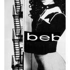 "beb", "Feuertreppen in Soho". Schwarz-weiß Collage: rechts Frau, links Feuerleitern. Monatskalender unten.