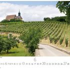 Text: "Volkach, Maria im Weingarten", "6", "CASARES EDITION". Ein gewundener Weg führt durch grüne Weinberge zu einer Kirche.