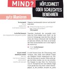 Texte im Vordergrund: "DO YOU MIND?", "HÖFLICHKEIT ODER SCHLECHTES BENEHMEN", "gute Manieren". 

Elegante Typografie auf hellem Hintergrund.