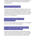 Oben: „Dô mecht oim s’Fiedle schwätza.“ Unten, rot hinterlegt: „Der Deifel scheißt êmmer uff dr gröschede Haufa.“