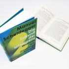 Text: „Manuel Scheidegger, Die Zukunft der Intelligenz. Warum wir dümmer klüger wären“. Zwei Bücher, eins geöffnet.
