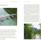 "Sex und Lügen" ist der Titel. Oben eine Luftaufnahme eines Flusses mit einer Brücke, unten ein Radweg mit einem Radfahrer.