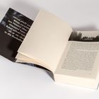 Auf der linken Seite steht: "Wind pfeift, Blitze zerschlagen den Himmel über. Niemand kann. Rahel schreit." Rechts ist ein Buchkapitel mit Text.