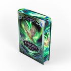 Text: "Katja Brandis", "Khyona", "Im Bann des Silberfalken". Buchcover mit einem fliegenden Falken vor grünem Himmel.