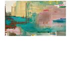 "36 | Salomé, 1978" am unteren Rand. Abstraktes Gemälde mit grün-blauen, gelb-rötlichen und rosa Flächen.