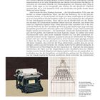 Titel: "Klapheck und die Surrealisten". Text über seine Kunst und Einflüsse. Links Gemälde einer Schreibmaschine.