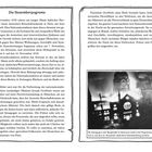 Die Novemberpogrome.  
Die Synagoge in der Bergstraße in Hannover wird vom 9. auf den 10. November 1938 durch Brandstiftung zerstört.  
Text erklärt die Gewalttaten der Nationalsozialisten gegen jüdische Menschen und deren Eigentum im November 1938.