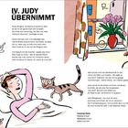 IV. JUDY ÜBERNIMMT

Text über Judy, die ihrer kranken Mutter hilft. Illustrationen: Judy mit Suppe, Mutter im Bett, Katze. Bunte Details im Raum.