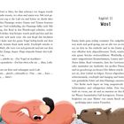 Seite 72. Text über ein Faultier, das auf dem Rücken eines Tieres einschläft. Illustration: Ein Faultier hängt von einem Ast über einem Capybara.