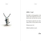 Links steht "PROLOG" oben, unten ein Tigerhase von hinten. Rechts Text über Gefühle und der Satz "Komm mit".