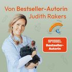 "Von Bestseller-Autorin Judith Rakers", "SPIEGEL Bestseller-Autorin". Frau mit Zopf hält ein Huhn, Illustrationen von Karotten.