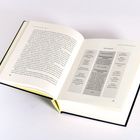 Geöffnetes Buch mit Texten über geistigen Zustand und Sinnesbewusstsein. Tabellenübersicht auf der rechten Seite. Seitenzahl 85.